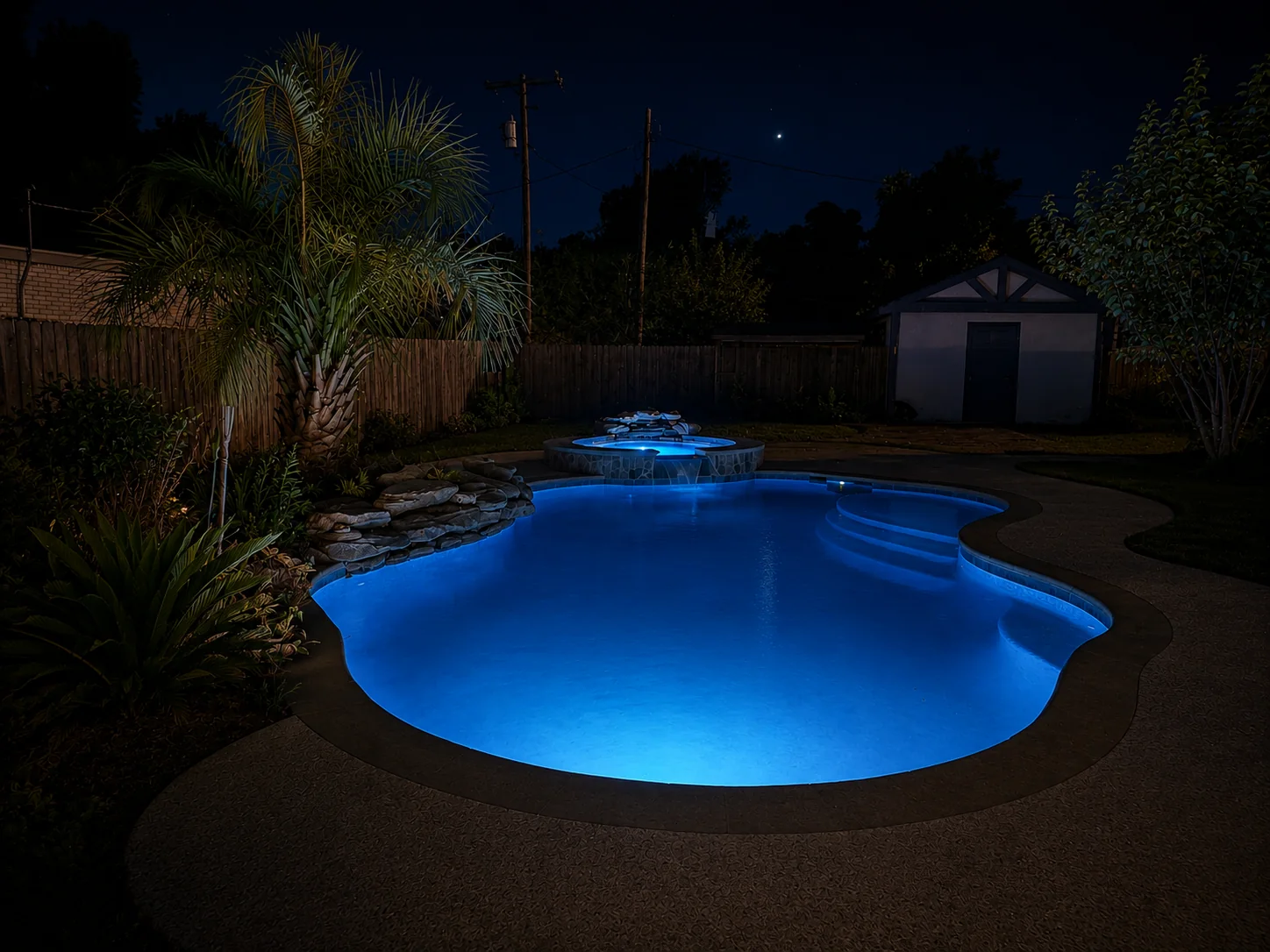 Pool at Night at 2509 Hutchins